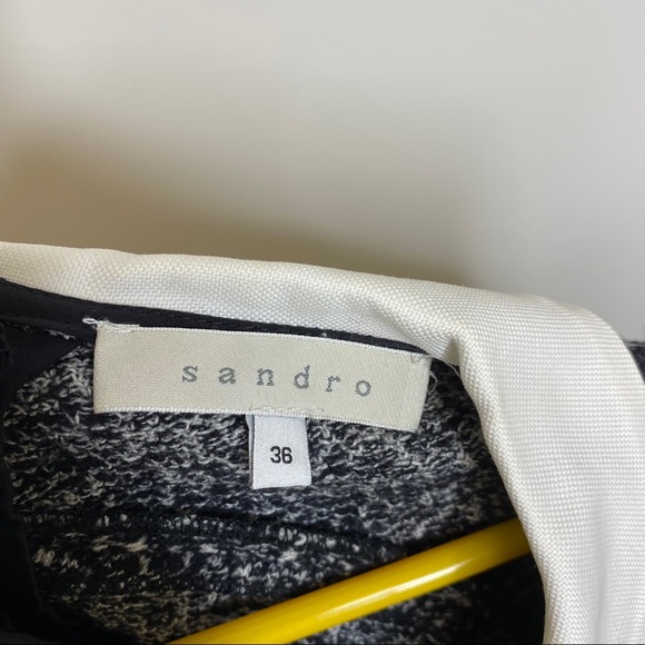 Sandro White Collar - Black & White Marled Top - Picture 8 of 8